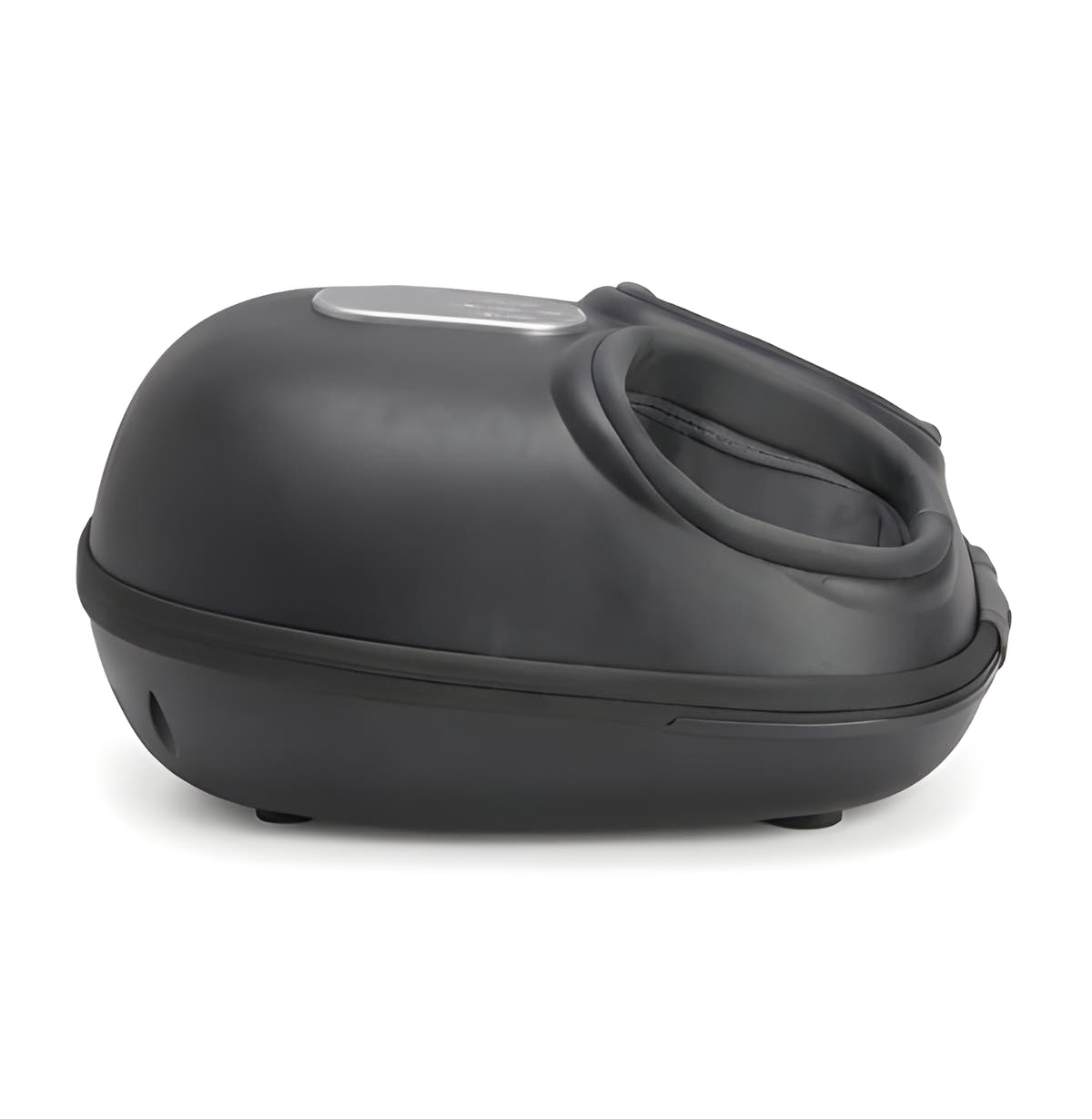Electric foot massager side view showing the shell shape