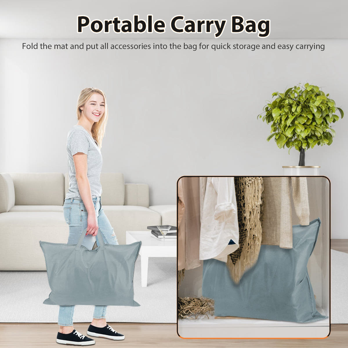 Full body massage mat folded into its carry bag