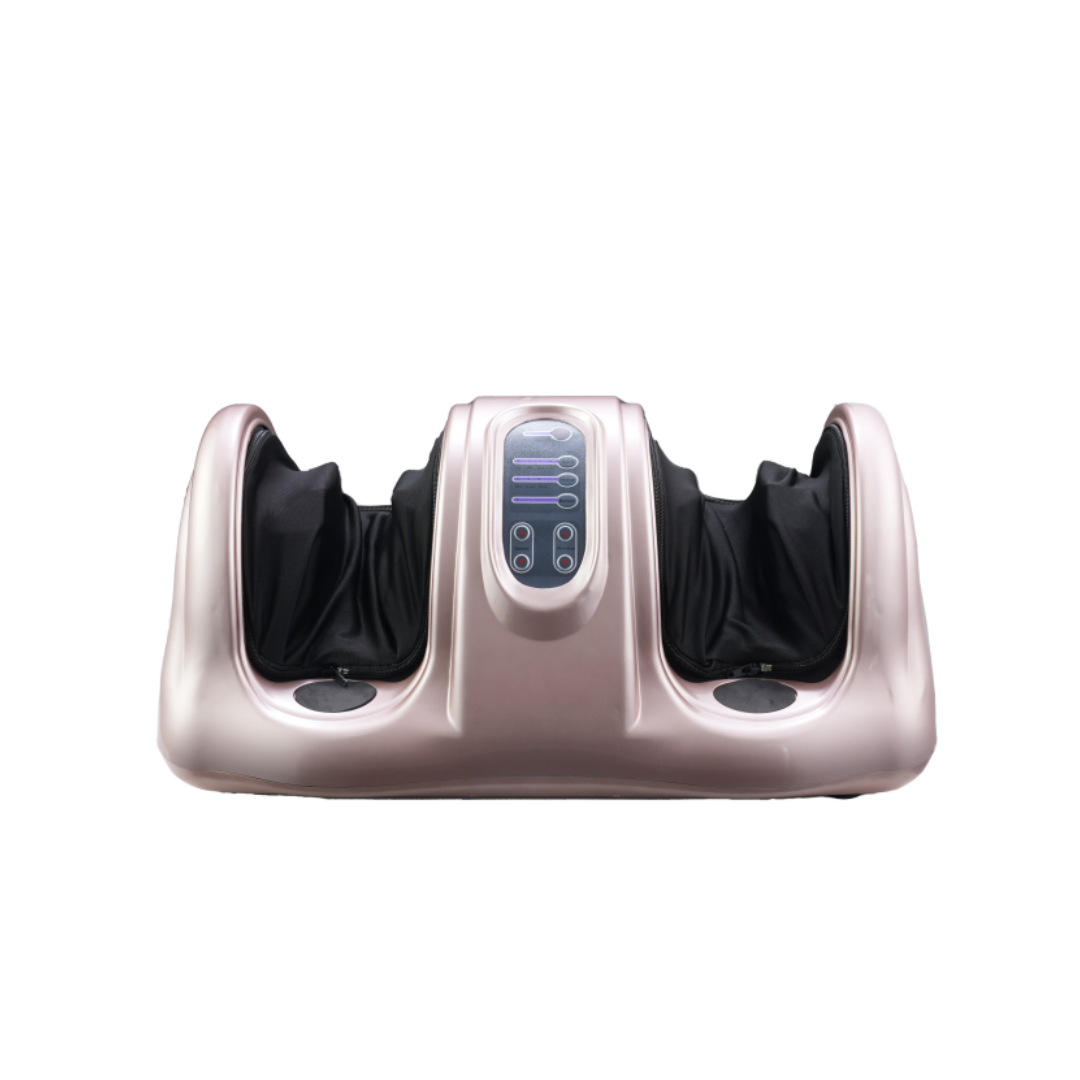 Front view of the shiatsu foot massager with black foot covers