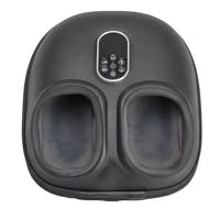 Electric foot massager top view with heat glow on white background