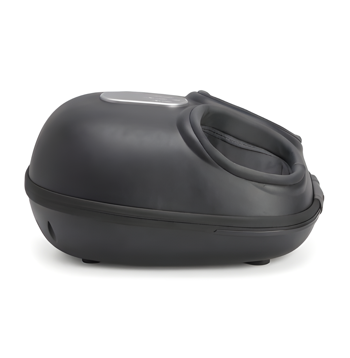 Electric foot massager side view showing the shell shape