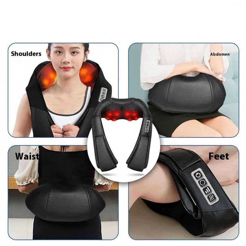 Shiatsu Neck and Shoulder Massager with Heat — Deep 3D Kneading Relaxation