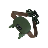Real photo of the green cordless trapezius massager with strap and kneading heads