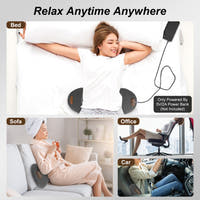 Back massager pillow used in bed, on a sofa, in an office chair and in a car, powered by a 5V/2A power bank (not included)