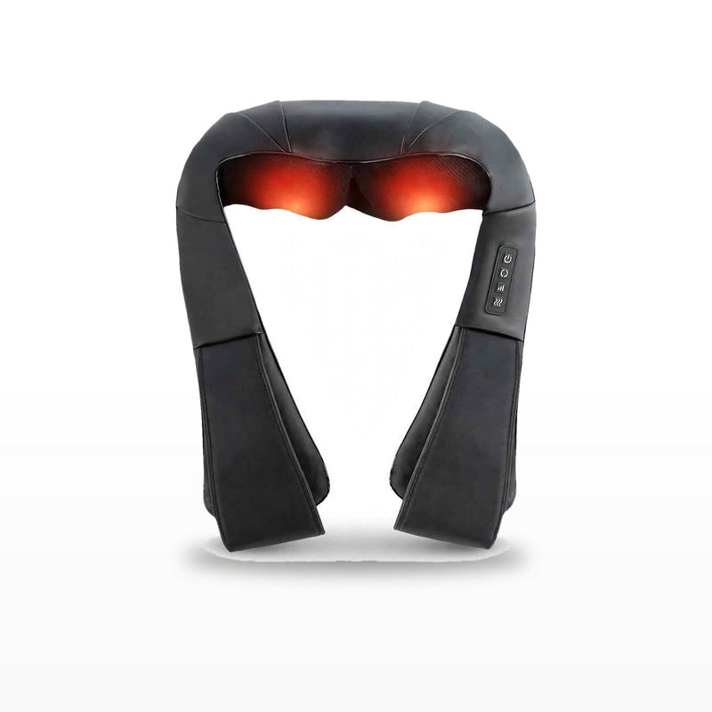 Shiatsu neck and shoulder massager with heat on white background